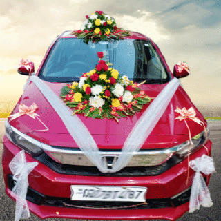 Wedding Car Decoration With Mix Flowers