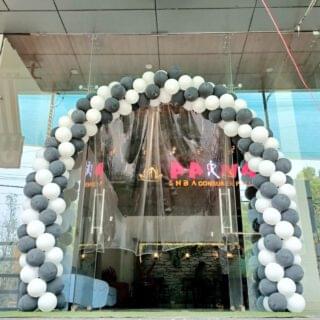 Black and white balloon archway Gate Decoration online decoration